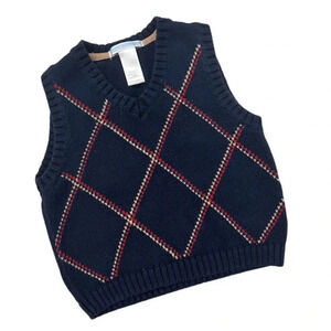 Janie & Jack Navy Argyle Sweater Vest